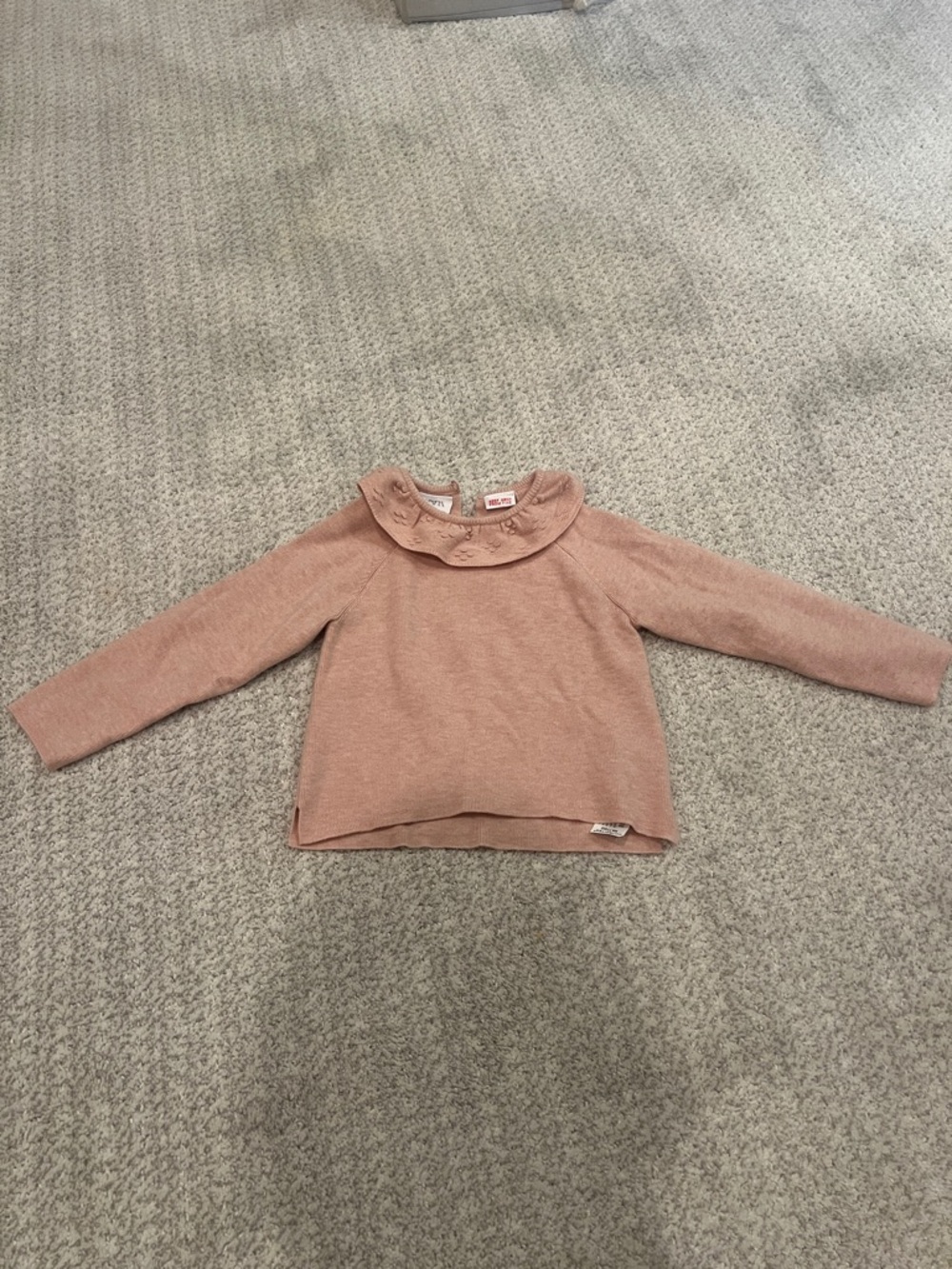 NWOT Zara Girls' Rose Ruffle Collar Knit Top 18-24 months